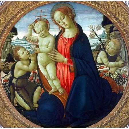 JACOPO del SELLAIO Madonna and Child with Infant, St. John the Baptist and Attending Angel Spain oil painting art